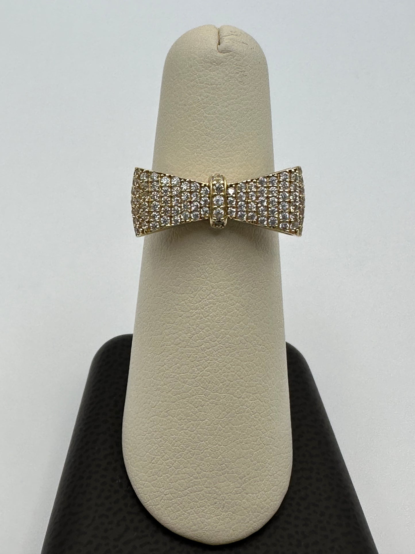 14k Blinged Gold Bow Ring