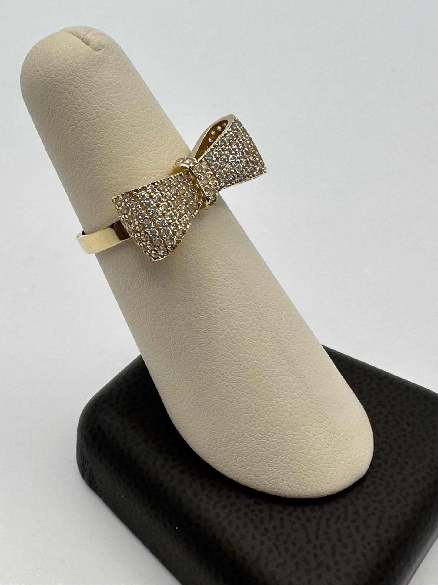 14k Blinged Gold Bow Ring