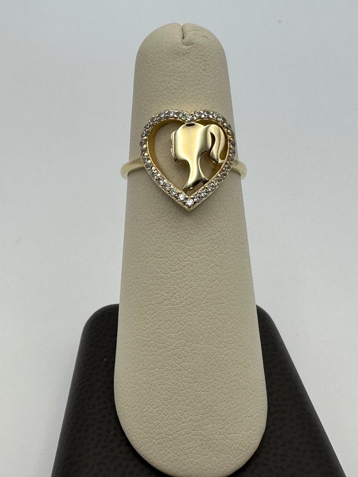 14k Heart Barbie Gold Ring