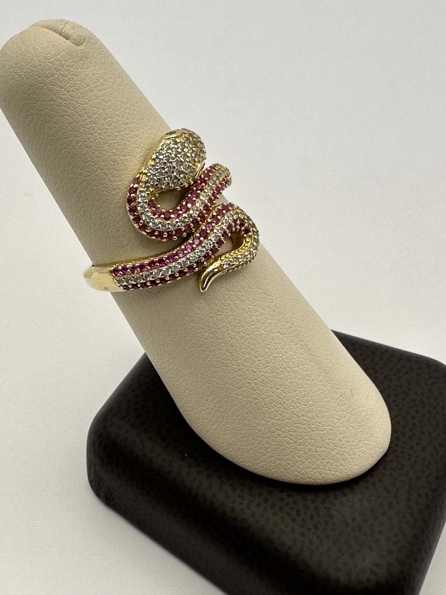 14k Ruby and Diamonds Snake Gold Ring