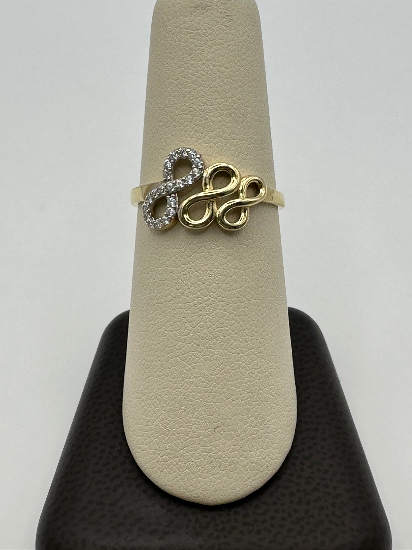 10k Gold Infinity Ring with Bling