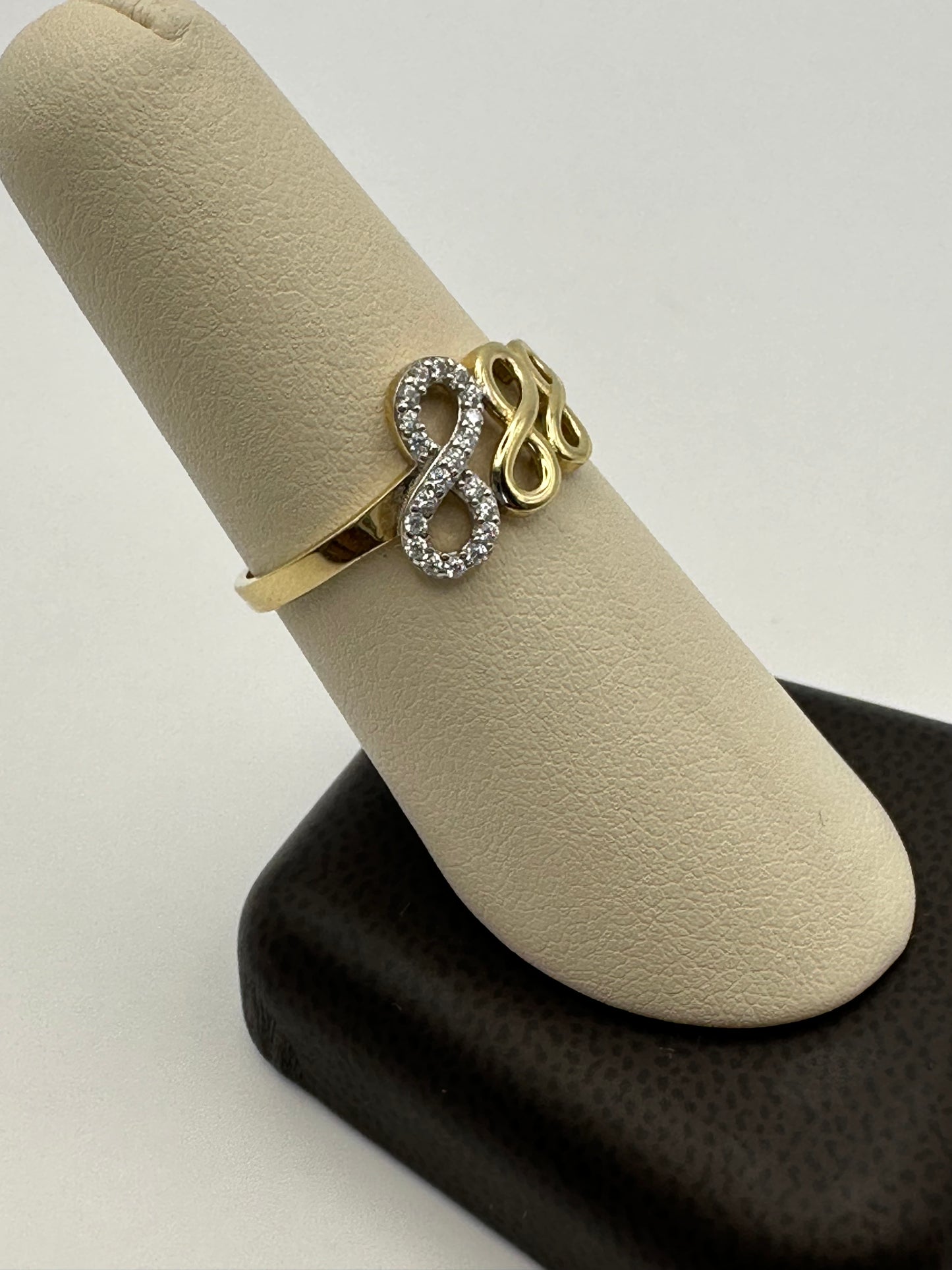 10k Gold Infinity Ring with Bling