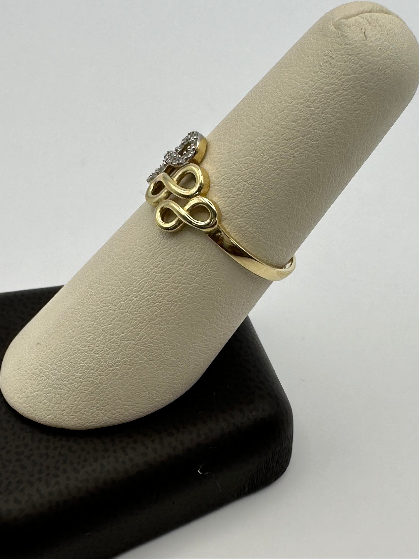 10k Gold Infinity Ring with Bling