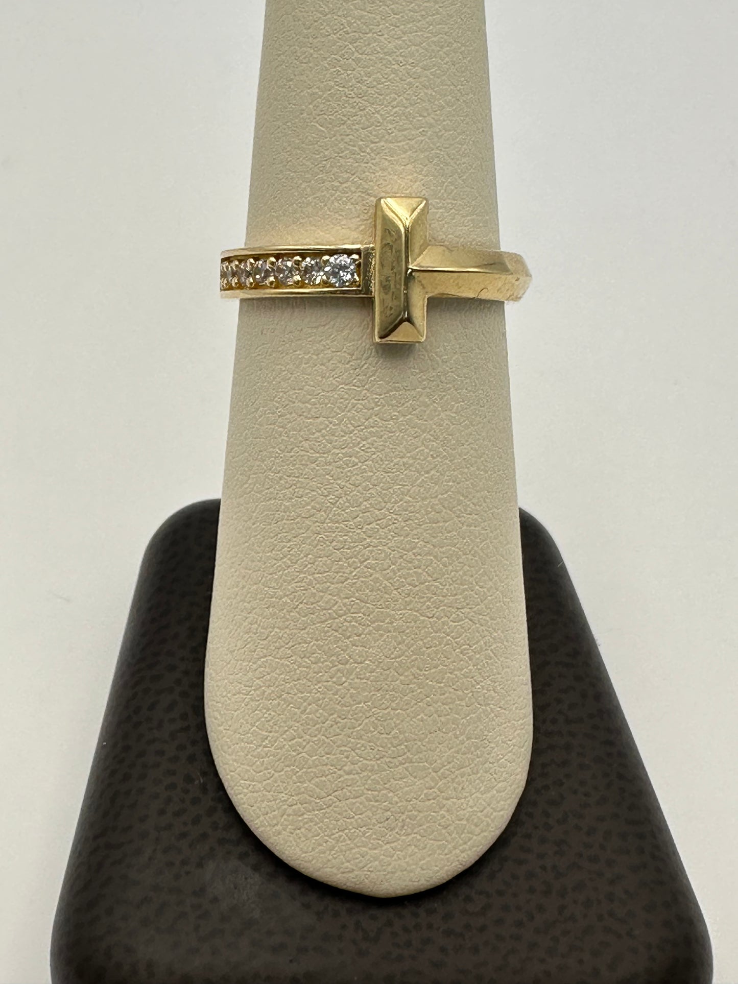 Cross Ring with Diamonds 14k