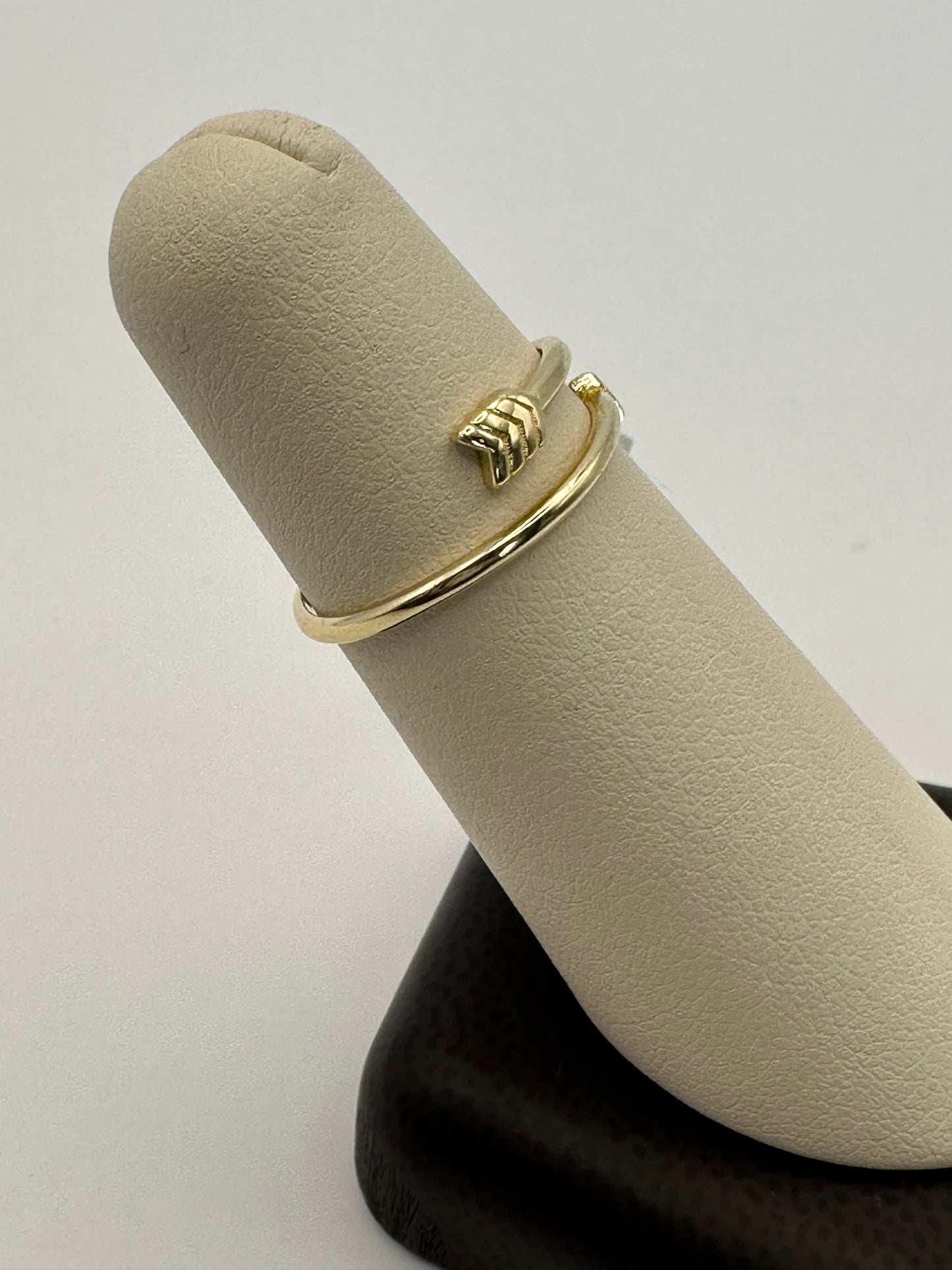14k Gold Bow Arrow Ring