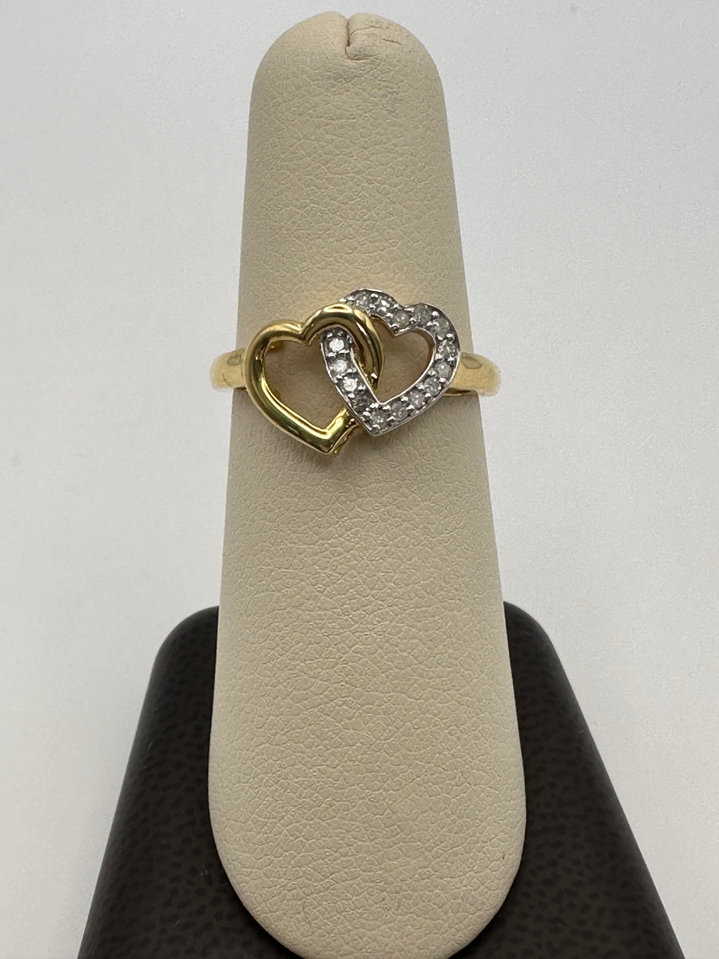 Diamond Heart Gold Ring 10k