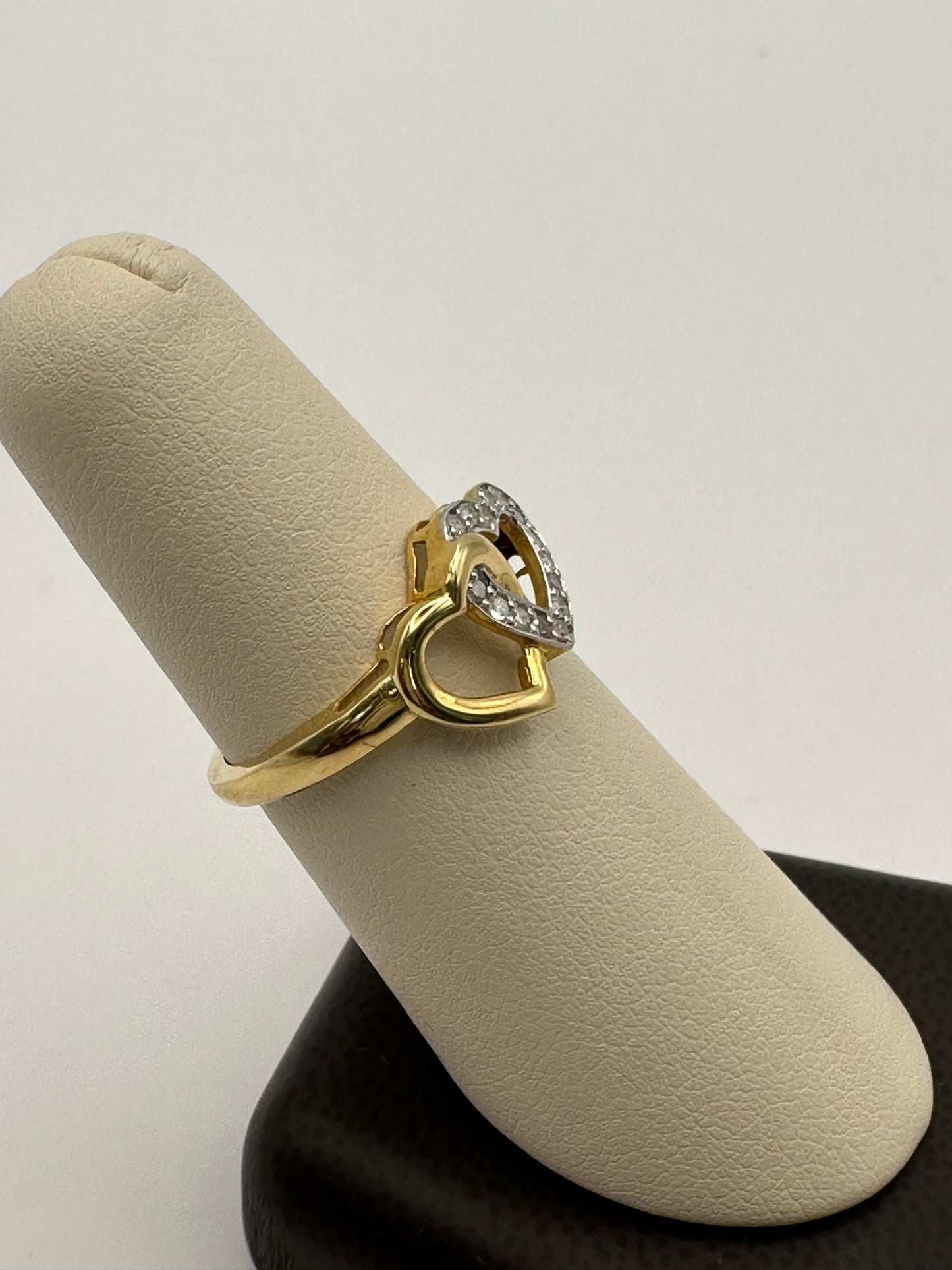 Diamond Heart Gold Ring 10k
