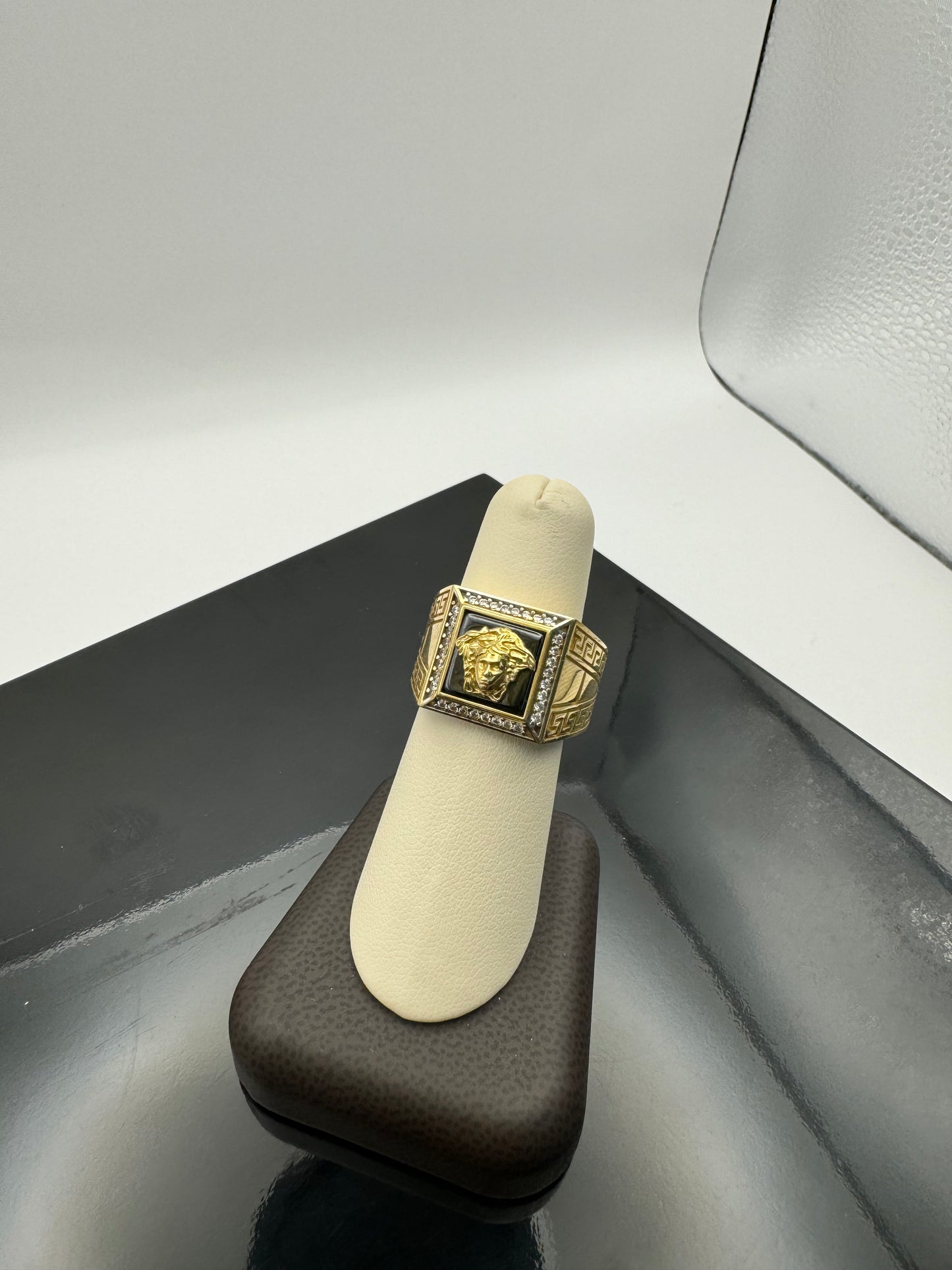 10k Versace Medusa Head Ring