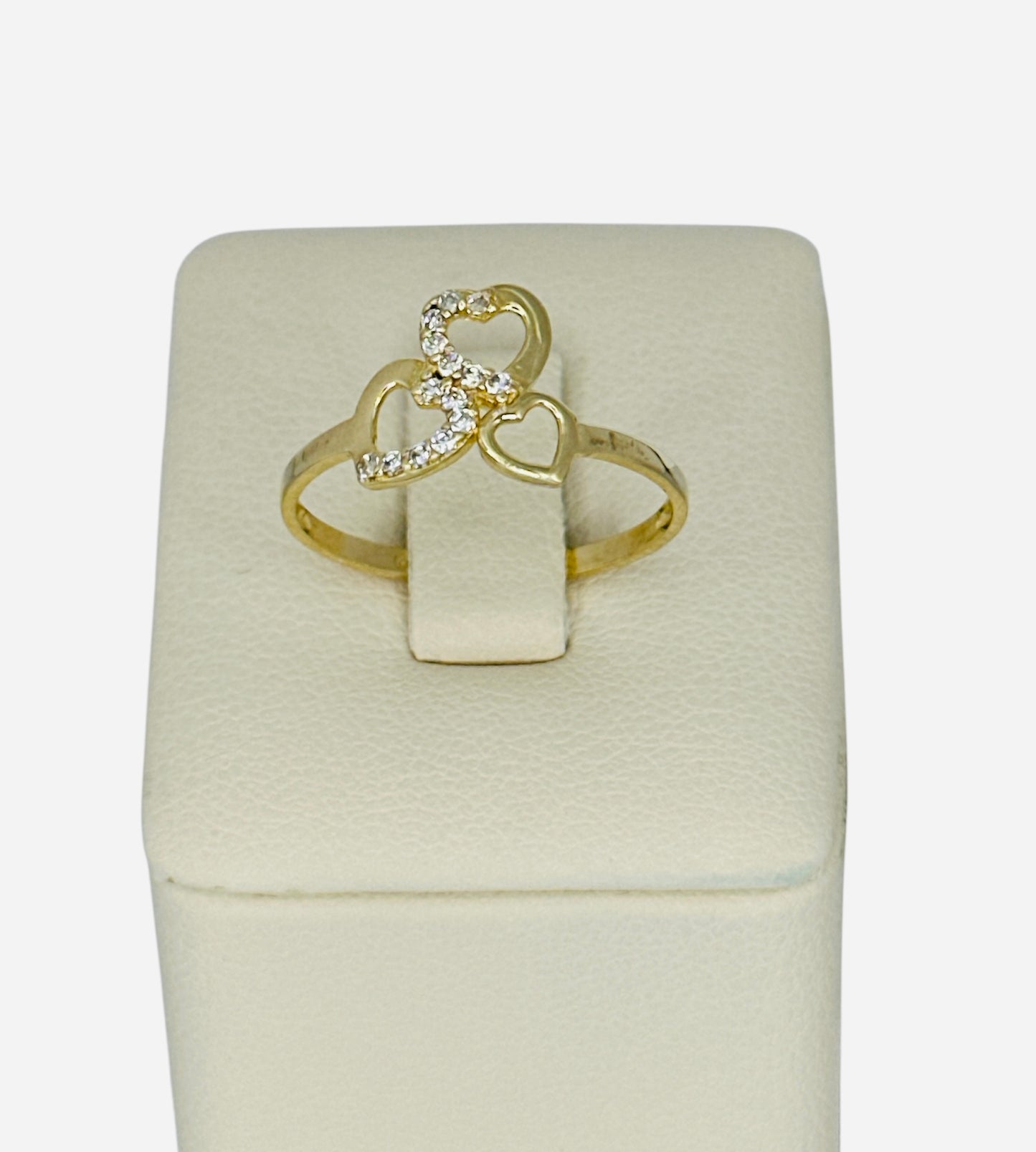 Anillo de corazones 14k