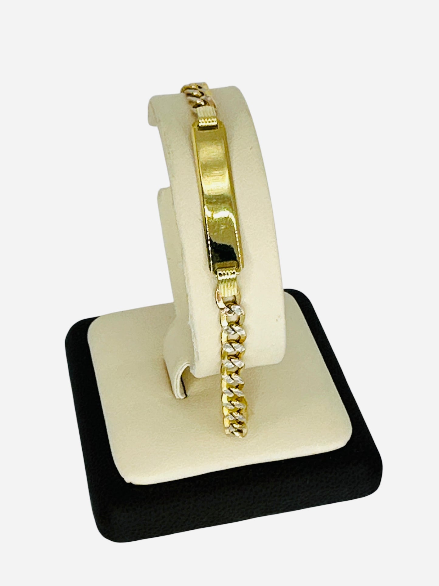 Bracelet 14k 4.5g plancha oro blanco y amarillo.