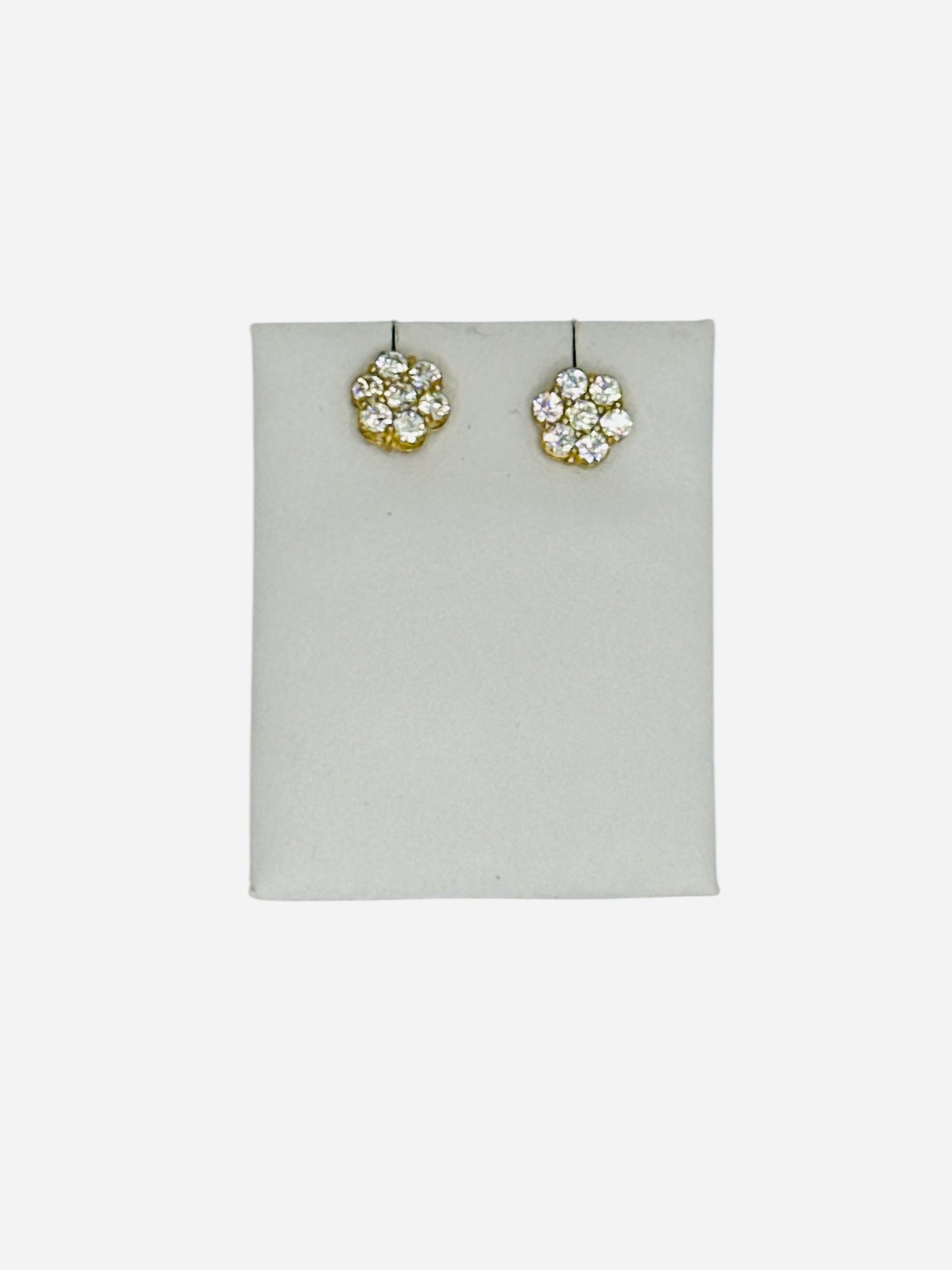 Pendientes redondos con piedras 10k 1.6g
