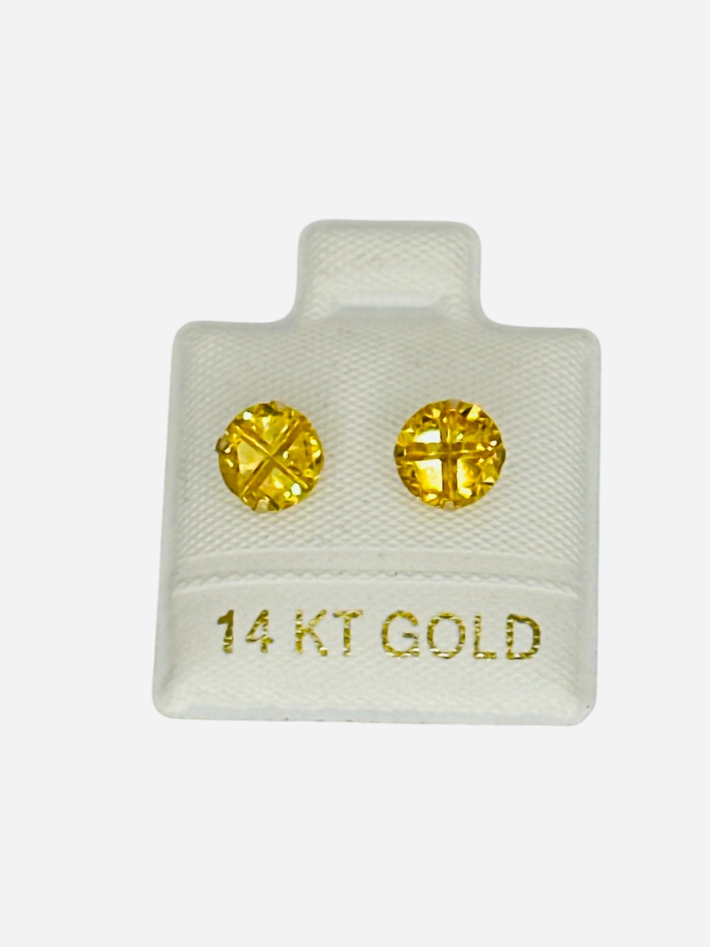 Pendiente de piedra amarilla 14k