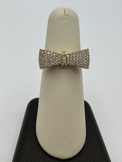 14k Blinged Gold Bow Ring