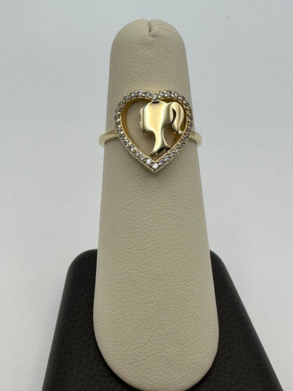 14k Heart Barbie Gold Ring