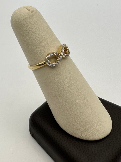 Diamond Infinity 14k Yellow Gold Ring
