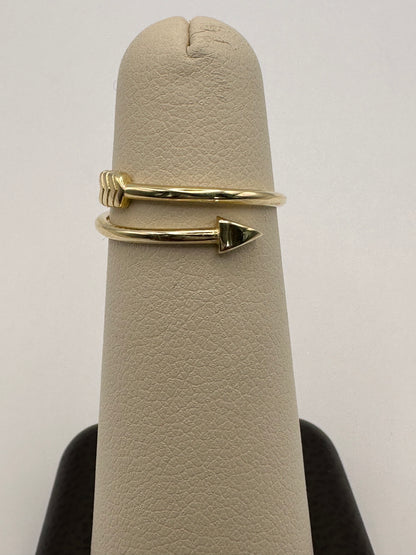 14k Gold Bow Arrow Ring