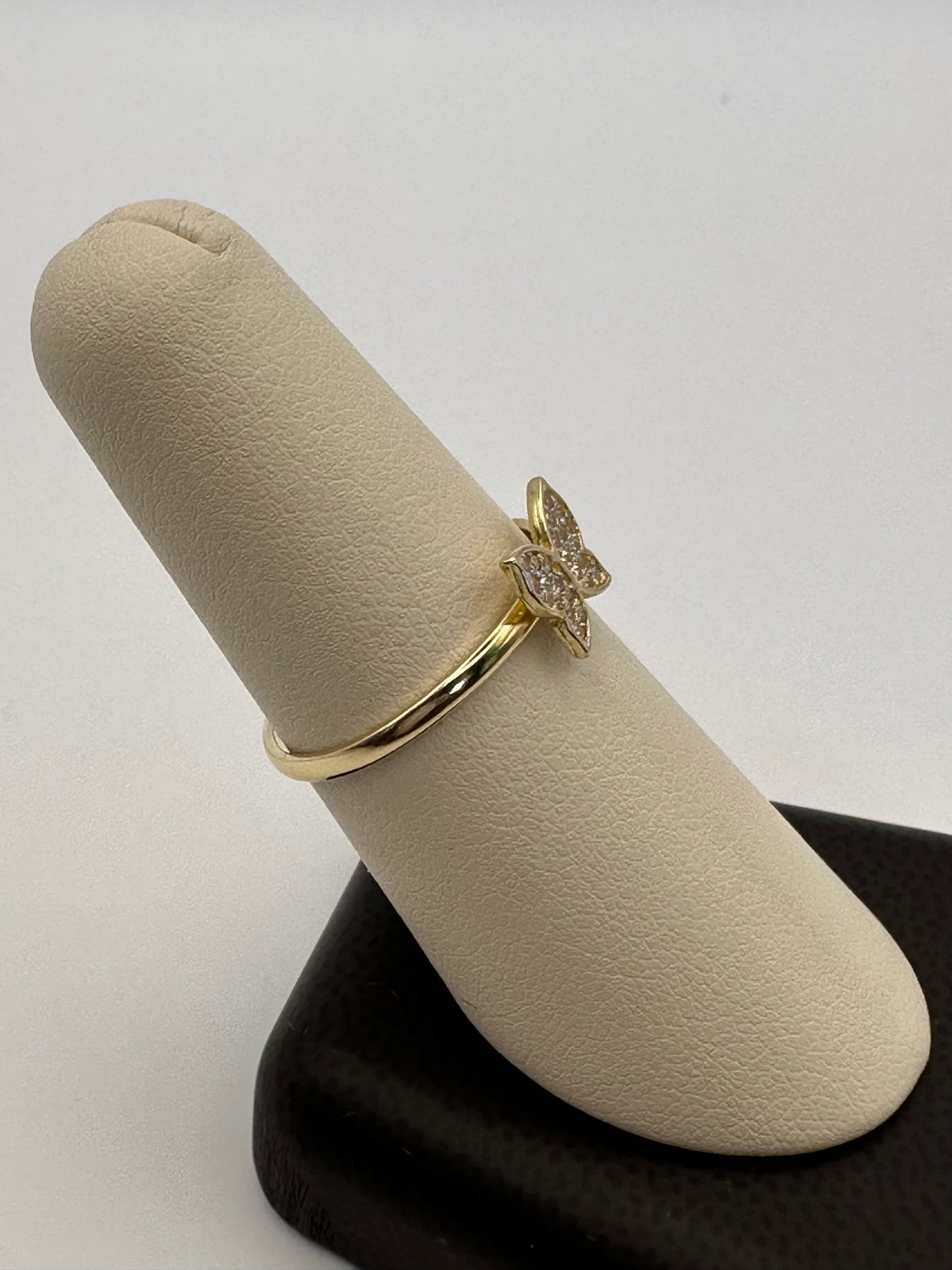14k Gold Butterfly Ring with Diamonds