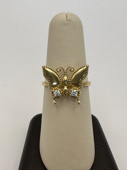 14k Italian Gold Butterfly Ring