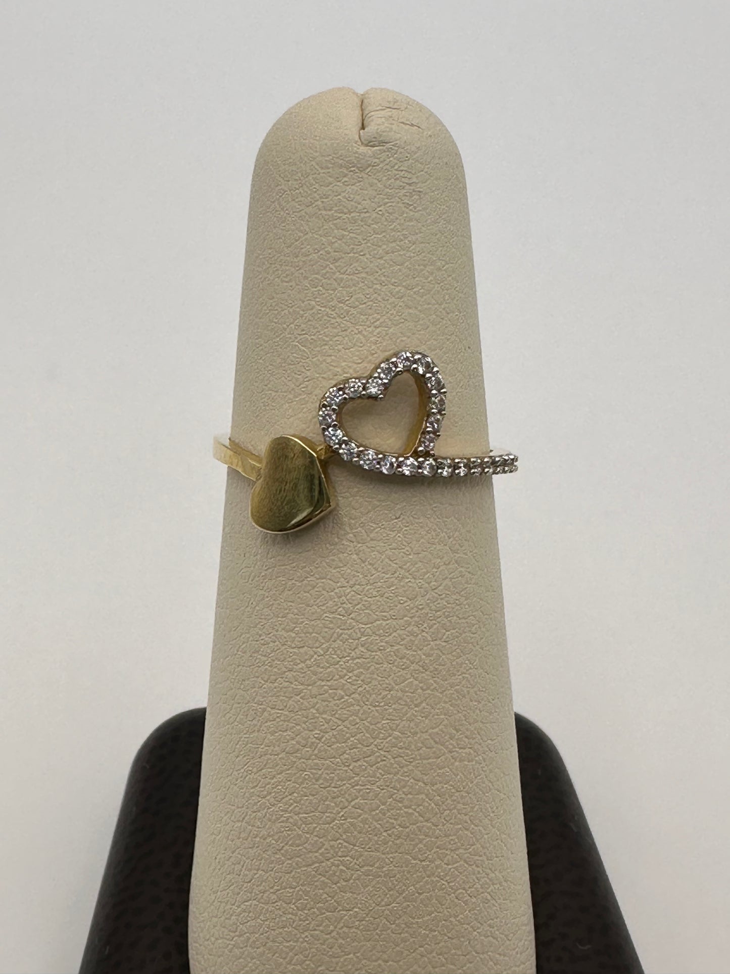 14k Gold Hearts with Diamond Ring