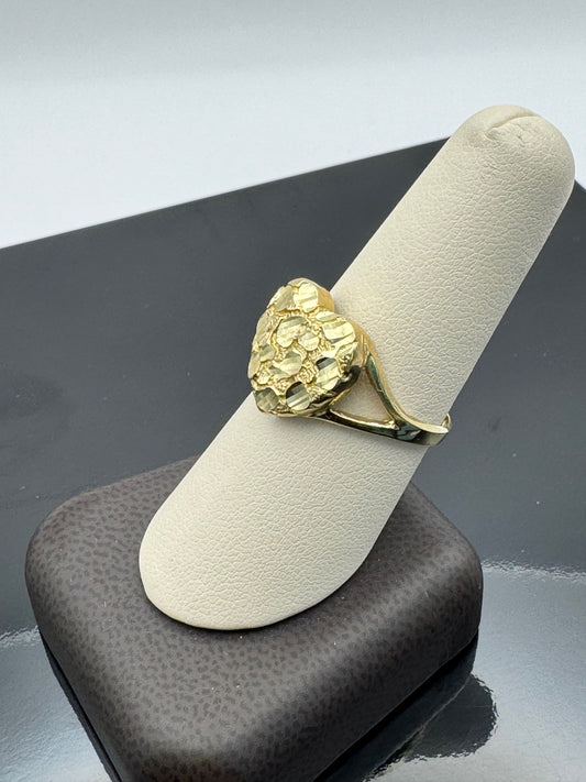 Heart Nugget Ring 10k Yellow Ring
