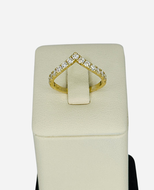 Anillo con piedra blanca de 14k 2.2g