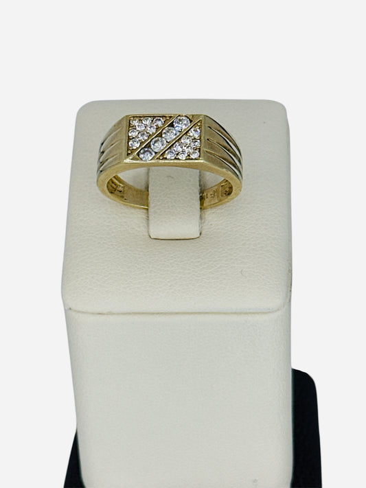 Anillo con piedra blanca 10k 4.6g
