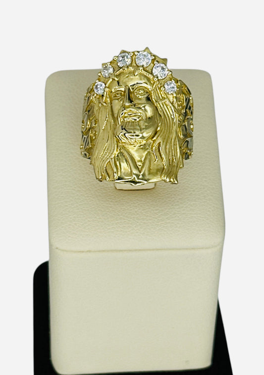 Anillo Rostro de Cristo 10k 8.8g
