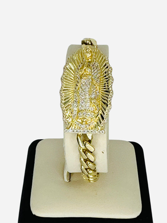 Bracelet de la Virgen estilo monaco 14k 20g