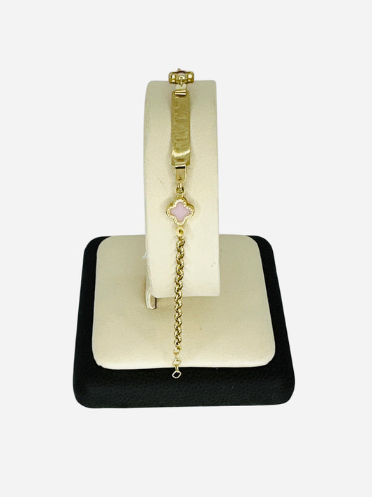 Bracelet de trebol color rosa 1.5g