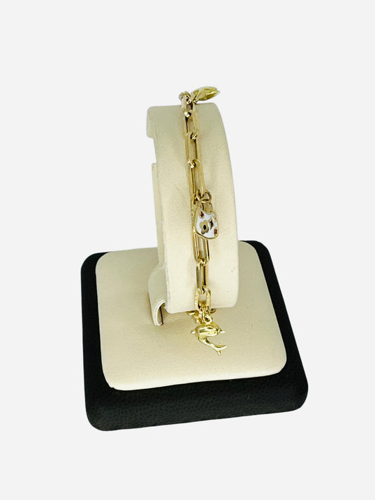 Parper clip con estrella, delfin  14k 5.4g
