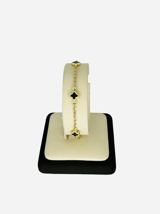 Brazalete de trebol negro 10k 2.4g
