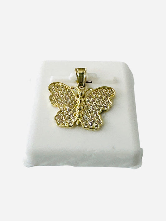 Mariposa con piedras blancas 10k 2.3g