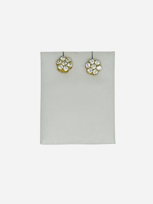 Pendientes redondos con piedras 10k 1.6g