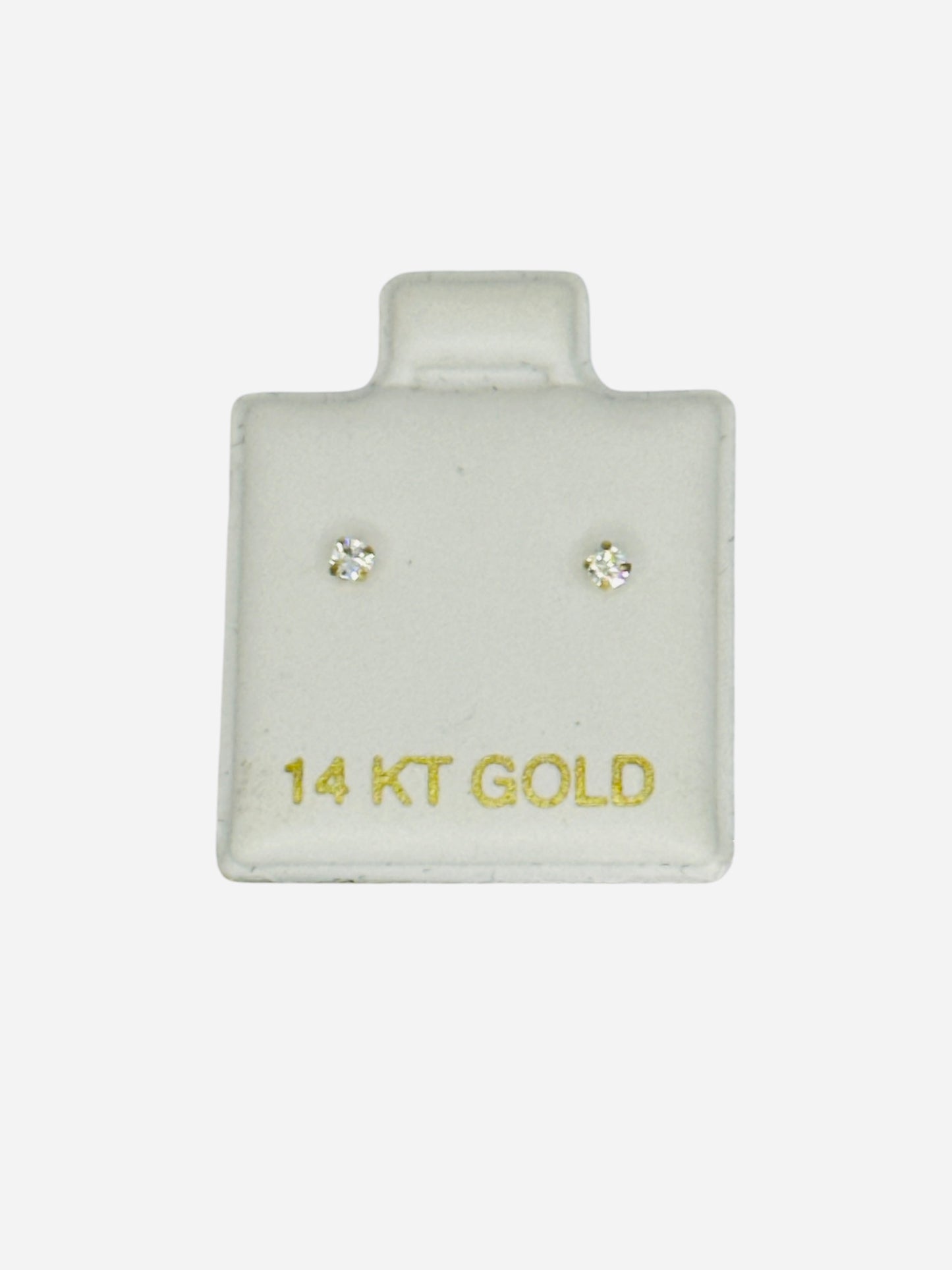 Pendiente con piedra blanca 14k