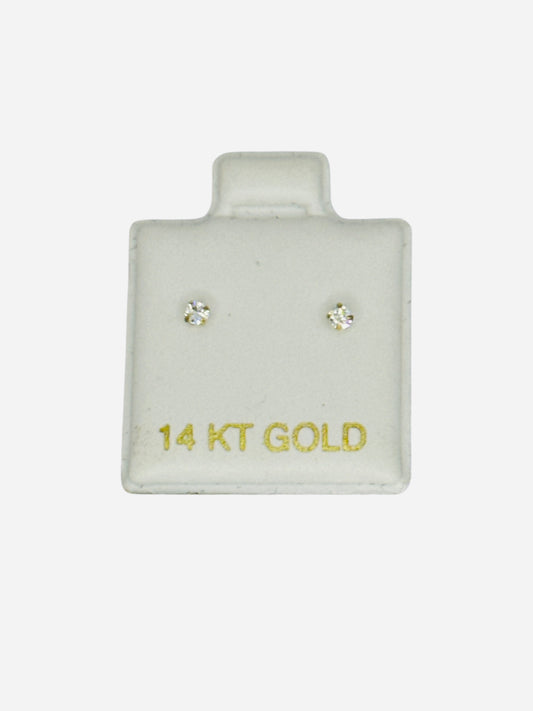 Pendiente con piedra blanca 14k