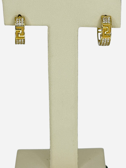 Arracadas  con piedras blancas 10k 2.7g