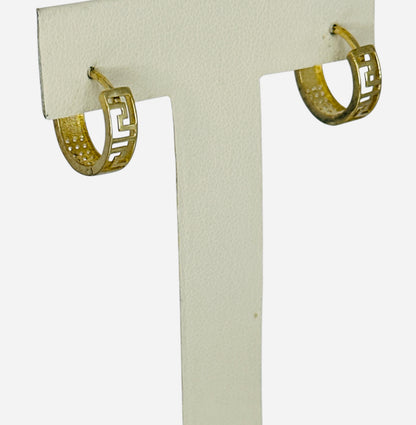 Arracadas  con piedras blancas 10k 2.7g