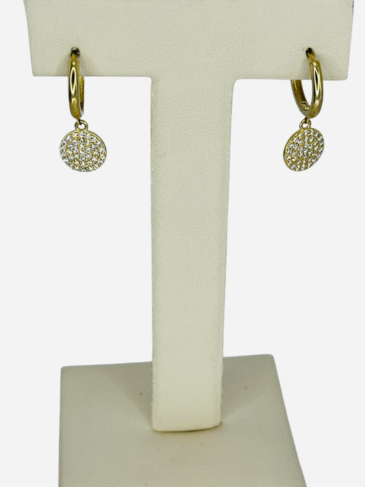 Arracadas con piedras blancas 10k 1.9g