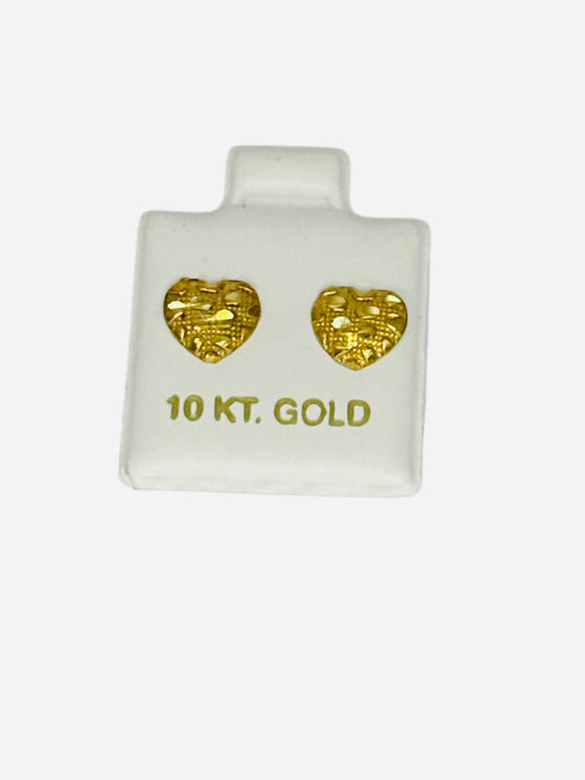 Pendiente de corazón nuggets 10k 0.9g